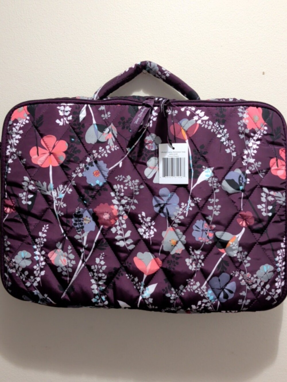 Vera Bradley Quilted Plum Floral Laptop Workstation Bag NWT